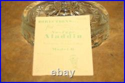 Vintage Aladdin Washington Drape Clear Glass Oil Lamp Nu-Type Model B + Extras