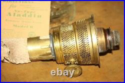 Vintage Aladdin Washington Drape Clear Glass Oil Lamp Nu-Type Model B + Extras