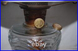 Vintage Aladdin Washington Drape Clear Glass Oil Lamp with 9-Panel Shade
