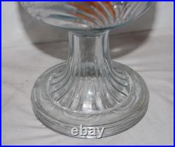 Vintage Aladdin Washington Drape Clear Glass Oil Lamp with 9-Panel Shade