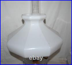Vintage Aladdin Washington Drape Clear Glass Oil Lamp with 9-Panel Shade