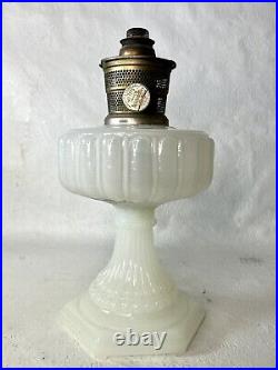 Vintage Aladdin White Moonstone Cathedral Oil Kerosene Lamp Model B