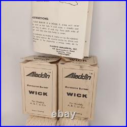 Vintage Aladdin Wick & Upright Gaslight Mantle With Original Boxes 3 Piece Set