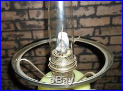 Vintage Aladdin Yellow Vertique Moon Stone Model B Burner Oil Lamp 1930's