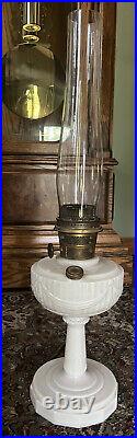 Vintage Aladdin ivory model B milk glass kerosene or oil lamp 1940's