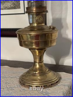 Vintage Aladdin model 12 Brass Oil / Table Lamp With chimney