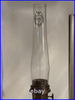 Vintage Aladdin model 12 Brass Oil / Table Lamp With chimney