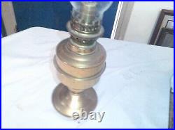 Vintage Aladin Aladdin Oil Lamp Brass Base With Glass Chimney