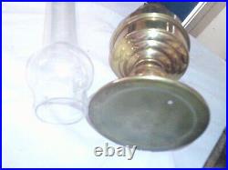 Vintage Aladin Aladdin Oil Lamp Brass Base With Glass Chimney