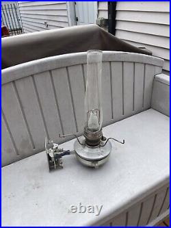 Vintage Aluminum Metal Aladdin #21c Oil Lamp with Globe Wall Mount Railroad Train