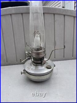 Vintage Aluminum Metal Aladdin #21c Oil Lamp with Globe Wall Mount Railroad Train