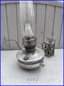 Vintage Aluminum Metal Aladdin #21c Oil Lamp with Globe Wall Mount Railroad Train