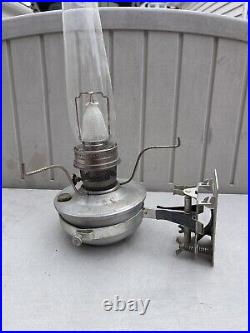 Vintage Aluminum Metal Aladdin #21c Oil Lamp with Globe Wall Mount Railroad Train