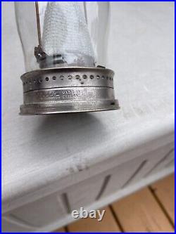 Vintage Aluminum Metal Aladdin #21c Oil Lamp with Globe Wall Mount Railroad Train