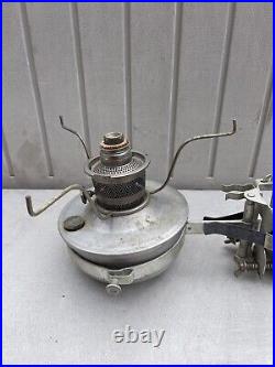 Vintage Aluminum Metal Aladdin #21c Oil Lamp with Globe Wall Mount Railroad Train