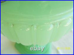 Vintage Antique Aladdin Electrified Oil Lamp Jadeite Glass with Shade