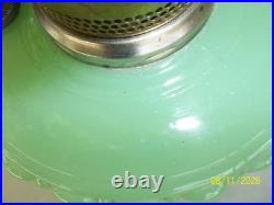 Vintage Antique Aladdin Electrified Oil Lamp Jadeite Glass with Shade