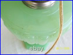 Vintage Antique Aladdin Electrified Oil Lamp Jadeite Glass with Shade
