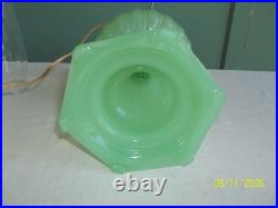 Vintage Antique Aladdin Electrified Oil Lamp Jadeite Glass with Shade