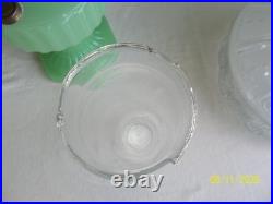 Vintage Antique Aladdin Electrified Oil Lamp Jadeite Glass with Shade
