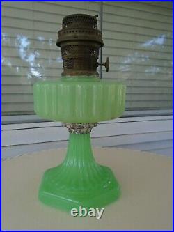 Vintage Antique Aladdin Model B Kerosene Lamp Apple Green Glass