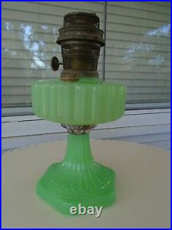 Vintage Antique Aladdin Model B Kerosene Lamp Apple Green Glass