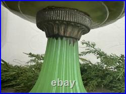 Vintage Antique Aladdin Model B Oil Lamp Jadeite Green Milk Glass with Shade