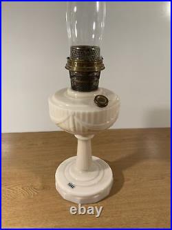 Vintage Antique Aladdin Simplicity Lamp Ivory Alacite Nu-Type B Burner Chimney