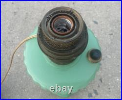 Vintage Antique Aladdin oil Green Glass Corinthian Jadeite LAMP Light