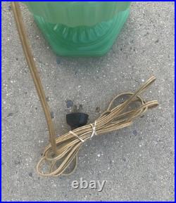 Vintage Antique Aladdin oil Green Glass Corinthian Jadeite LAMP Light