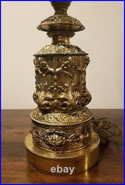 Vintage Antique R. Ditmar Wien Electric Ornate Brass Kerosene Oil Lamp