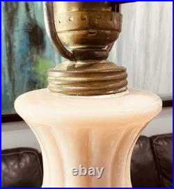 Vintage Art Deco Scalloped Contoured Aladdin Alacite Table Lamp, Pale