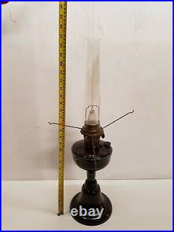 Vintage Bakelite Super Aladdin Pedestal Oil Lamp with Chimney Banquet Kerosene