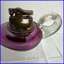 Vintage Barbini Sommerso Purple Gold Italian Art Glass Aladdin Lamp Lighter 6