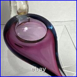 Vintage Barbini Sommerso Purple Gold Italian Art Glass Aladdin Lamp Lighter 6