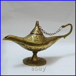 Vintage Brass Aladdin Lamp Handmade Middle Eastern Decor Collectible Gift