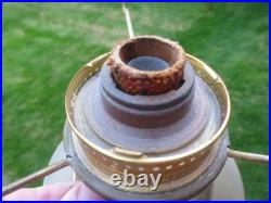 Vintage Brass Aladdin No 23 Oil Lamp With Chimney & Original Glass Shade