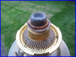 Vintage Brass Aladdin No 23 Oil Lamp With Chimney & Original Glass Shade