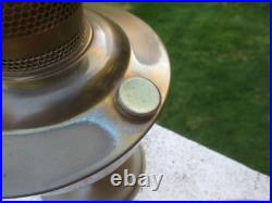 Vintage Brass Aladdin No 23 Oil Lamp With Chimney & Original Glass Shade