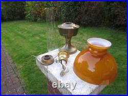Vintage Brass Aladdin No 23 Oil Lamp With Chimney & Original Glass Shade Vintage Brass Aladdin No 23 Oil Lamp With Chimney & Original Glass Shade