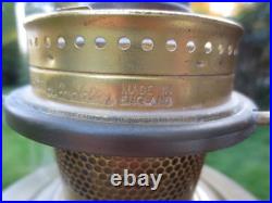 Vintage Brass Aladdin No 23 Oil Lamp With Chimney & Original Glass Shade