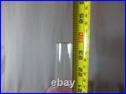 Vintage Brass Aladdin No 23 Oil Lamp With Chimney & Red Glass Shade