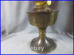 Vintage Brass Aladdin No 23 Oil Lamp With Chimney & Red Glass Shade