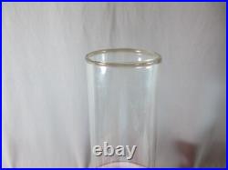 Vintage Brass Aladdin No 23 Oil Lamp With Chimney & Red Glass Shade