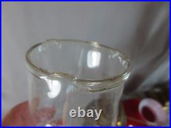 Vintage Brass Aladdin No 23 Oil Lamp With Chimney & Red Glass Shade