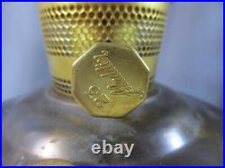 Vintage Brass Aladdin No 23 Oil Lamp With Chimney & Red Glass Shade