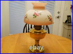 Vintage Brass Model 23 Aladdin Paraffin Kerosene Oil Lamp with Shade & Chimney