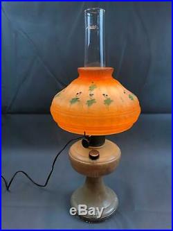 Vintage COLEMAN KERO LITE MANTLE LAMP Model 160 w Shade & Aladdin Chimney