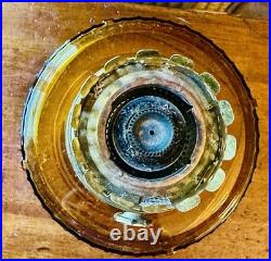 Vintage Classic ALADDIN MODEL C Amber Glass Lincoln Drape Oil Lamp #23 Burner