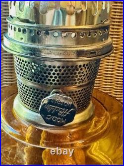 Vintage Classic ALADDIN MODEL C Amber Glass Lincoln Drape Oil Lamp #23 Burner